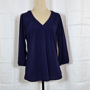 Banana Republic Imperial Purple V-Neck Blouse